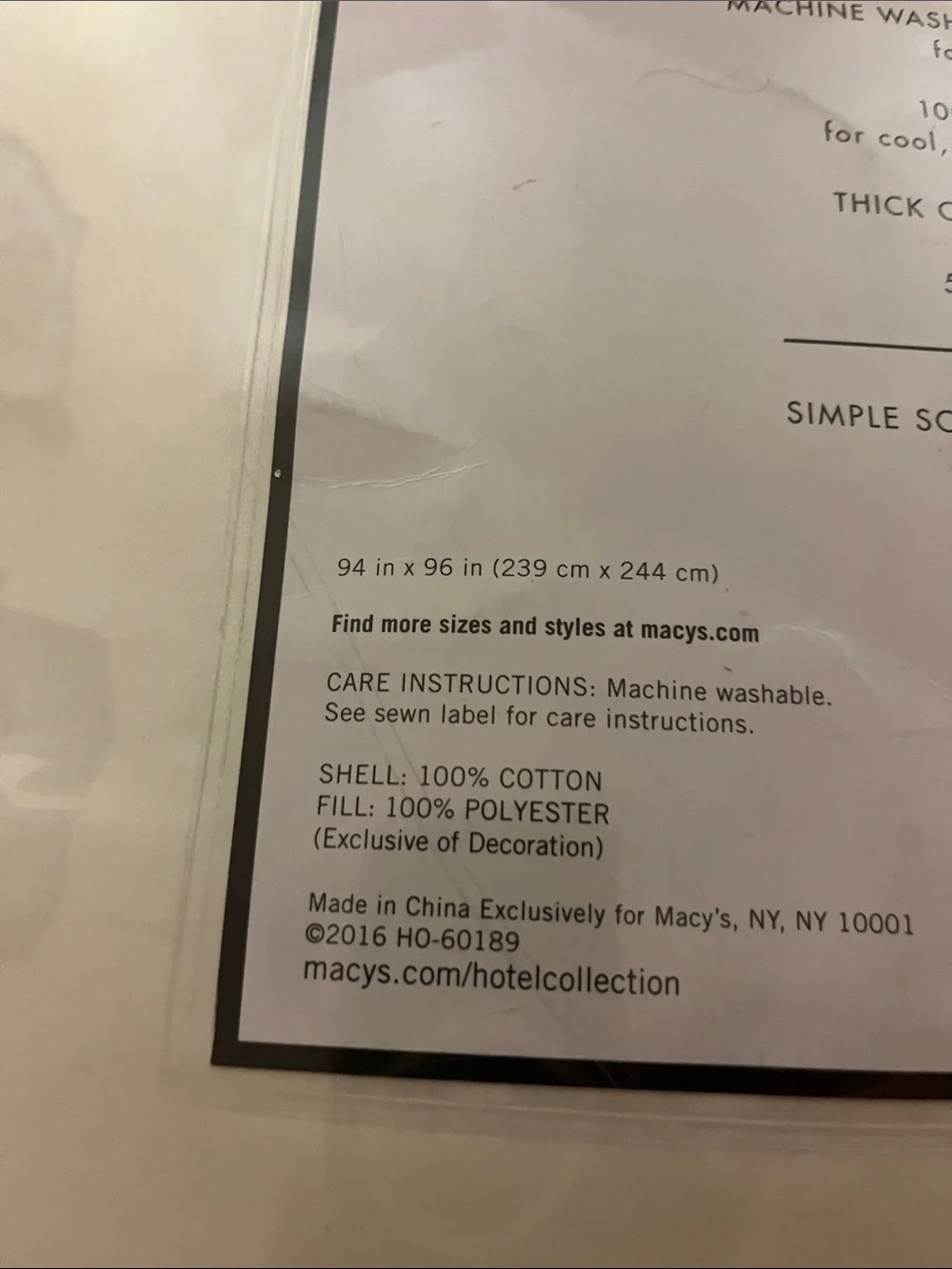 Hotel Collection Cream Full/Queen Comforter with Black Piping